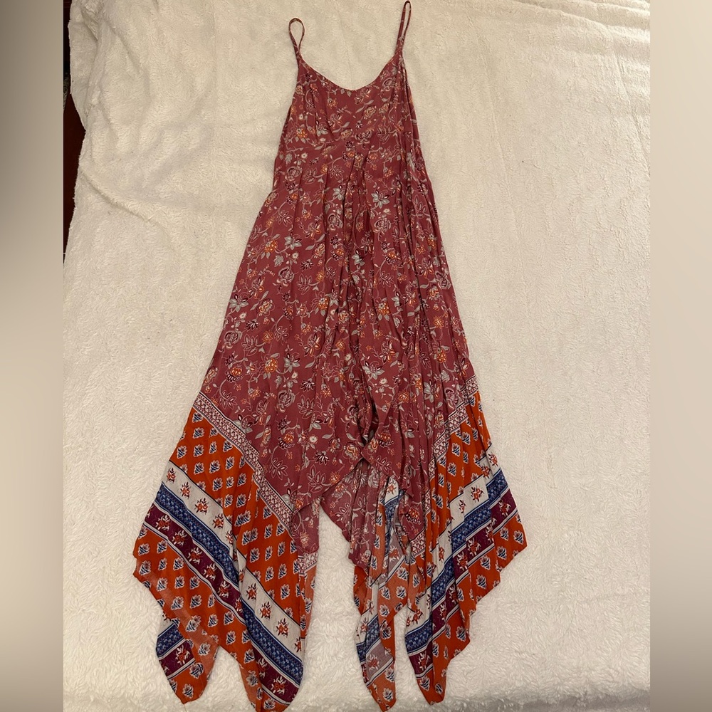 Boho pink patterned flowy dress